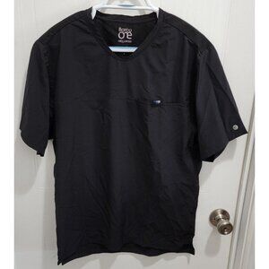 Barco One Wellness Women’s Short Sleeve V Neck Stretch Scrub Top Black BWT101 S